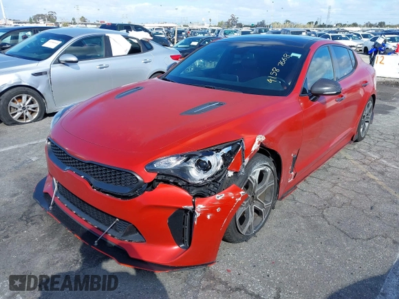 2020 Kia Stinger GT-Line with VIN KNAE15LA6L6081184, listed as a IAAI auction lot 41587668 with 52,168 mi miles. Bid and sale history available at carsss.com. Image 17.
