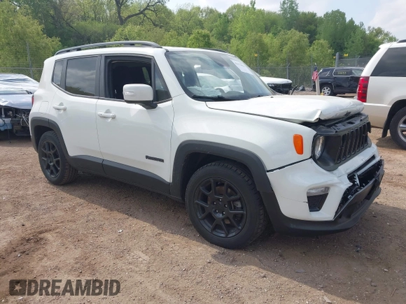 2020 Jeep Renegade Latitude with VIN ZACNJABB7LPL02453, listed as a IAAI auction lot 42276414 with 52,733 mi miles and . Bid and sale history available at DreamBid. Image 1.