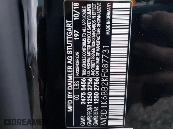 2019 Mercedes-Benz E 53 AMG with VIN WDD1K6BB2KF087731, listed as a Copart auction lot 42838895 with 29,840 mi miles and Salvage Title. Bid and sale history available at DreamBid. Image 13.