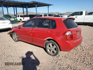 2007 Kia Spectra with VIN KNAFE161175005560, listed as a Copart auction lot 42368135 with 190,987 mi miles and Salvage Title. Bid and sale history available at carsss.com. Image 2.