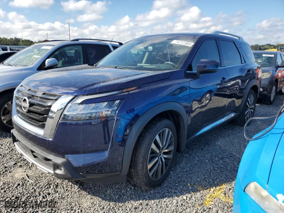 2022 Nissan Pathfinder Platinum with VIN 5N1DR3DG2NC268341, listed as a Copart auction lot 74217384 with 32,555 mi miles and Non Repairable. Bid and sale history available at carsss.com. Image 1.