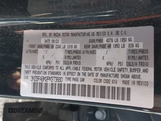 2023 Mazda 3 S Select with VIN 3MZBPABM2PM373880, listed as a IAAI auction lot 41702395 with 20,637 mi miles and . Bid and sale history available at DreamBid. Image 9.