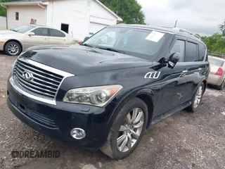 2013 Infiniti QX56 with VIN JN8AZ2NF7D9530166, listed as a IAAI auction lot 42360609 with 214,484 mi miles and . Bid and sale history available at DreamBid. Image 2.