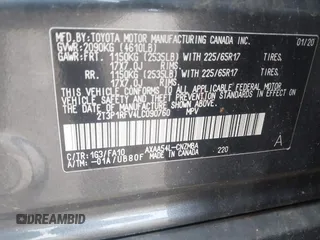 2020 Toyota RAV4 XLE with VIN 2T3P1RFV4LC090760, listed as a IAAI auction lot 42145099 with 73,909 mi miles and . Bid and sale history available at DreamBid. Image 9.