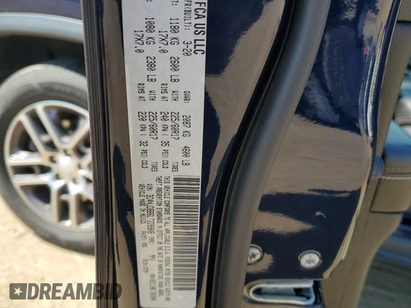 2020 Jeep Compass Latitude with VIN 3C4NJDBB6LT228908, listed as a Copart auction lot 59575014 with 55,618 mi miles and Salvage Title. Bid and sale history available at DreamBid. Image 13.