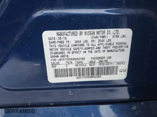 2016 Infiniti Q50 3.0t Red Sport 400 with VIN JN1FV7AR9GM452066, listed as a IAAI auction lot 41271398 with 95,249 mi miles. Bid and sale history available at carsss.com. Image 9.