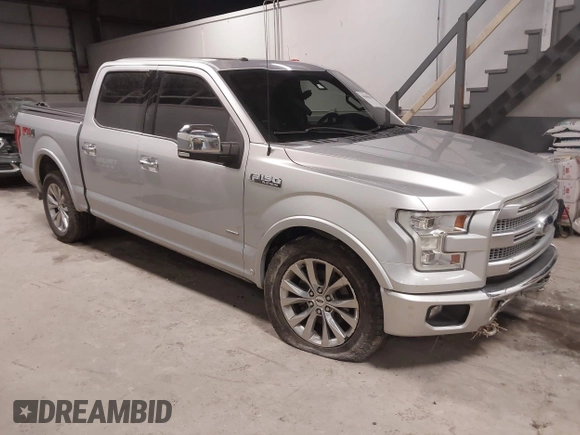 2017 Ford F-150 XL with VIN 1FTEW1EG4HFC45490, listed as a IAAI auction lot 41505033 with 122,991 mi miles. Bid and sale history available at carsss.com. Image 1.