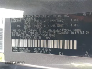 2018 Toyota Sienna LE Auto Access Seat with VIN 5TDKZ3DC4JS925755, listed as a IAAI auction lot 41887172 with 212,921 mi miles. Bid and sale history available at carsss.com. Image 9.