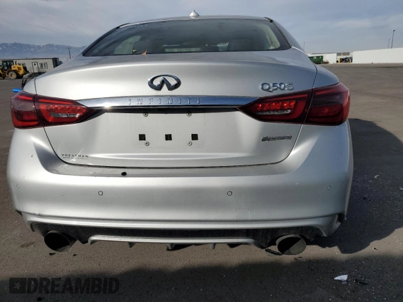 2019 Infiniti Q50 3.0t Signature Edition with VIN JN1EV7AP8KM541632, listed as a Copart auction lot 84759594 with 46,303 mi miles and Salvage Title. Bid and sale history available at carsss.com. Image 6.