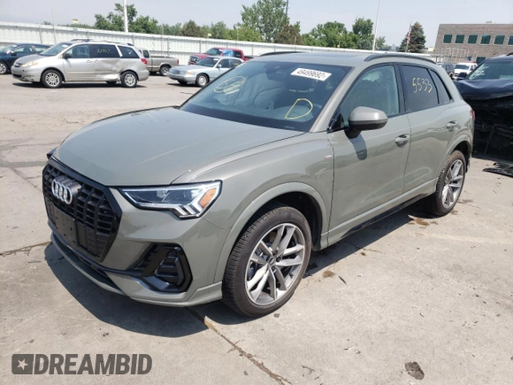 2022 Audi Q3 S line Premium Plus with VIN WA1EECF31N1007643, listed as a Copart auction lot 49499692 with 5,533 mi miles. Bid and sale history available at carsss.com. Image 2.