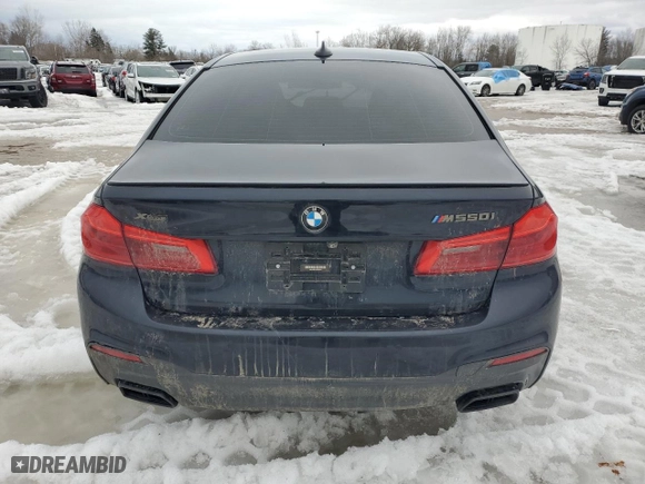 2018 BMW 5 Series M550i xDrive with VIN WBAJB9C59JB286363, listed as a Copart auction lot 47881155 with 88,786 mi miles and Salvage Title. Bid and sale history available at carsss.com. Image 6.