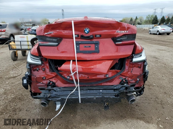2024 BMW 3 Series 330i xDrive with VIN 3MW89FF09R8E04692, listed as a Copart auction lot 54345295 with 20,920 mi miles and Salvage title. Bid and sale history available at DreamBid. Image 6.