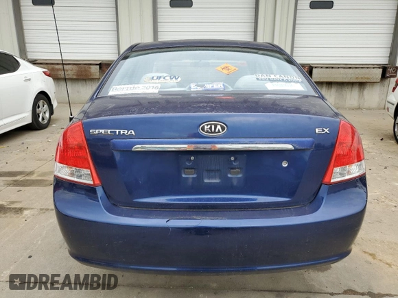 2007 Kia Spectra EX with VIN KNAFE121475440191, listed as a Copart auction lot 72622934 with 127,003 mi miles and Clean Title. Bid and sale history available at carsss.com. Image 6.