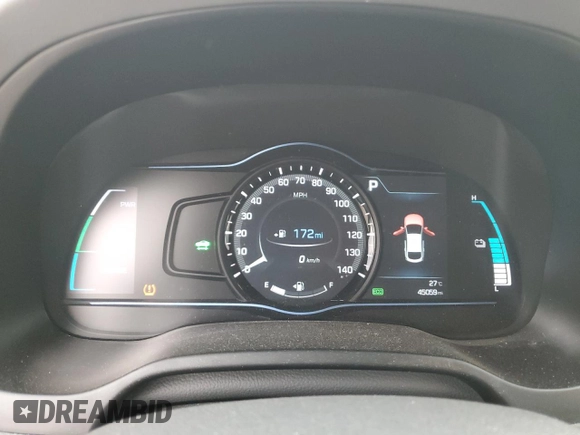 2019 Hyundai Ioniq Limited with VIN KMHC75LD0KU172590, listed as a Copart auction lot 60489925 with 45,059 mi miles and Salvage title. Bid and sale history available at DreamBid. Image 9.