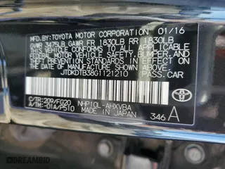 2016 Toyota Prius c One with VIN JTDKDTB38G1121210, listed as a Copart auction lot 49452135 with 90,437 mi miles and Clean Title. Bid and sale history available at carsss.com. Image 12.