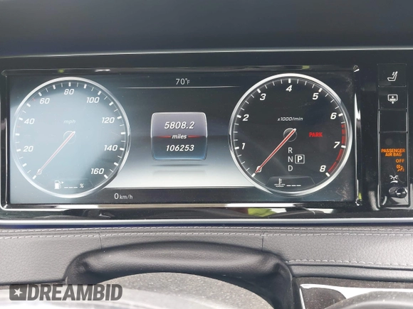 2017 Mercedes-Benz S 550 with VIN WDDUG8CBXHA323394, listed as a IAAI auction lot 42066543 with 106,253 mi miles and . Bid and sale history available at carsss.com. Image 7.