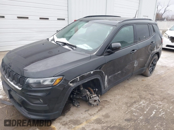 2023 Jeep Compass Latitude with VIN 3C4NJDBN8PT511049, listed as a IAAI auction lot 41258001 with 22,399 mi miles and . Bid and sale history available at DreamBid. Image 2.