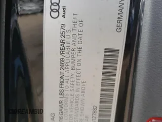 2018 Audi A5 Sportback Premium Plus with VIN WAUENCF57JA127882, listed as a Copart auction lot 55028903 with 52,932 mi miles. Bid and sale history available at carsss.com. Image 12.