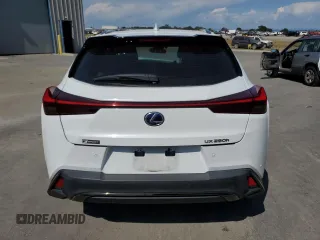 2021 Lexus UX 250h F Sport with VIN JTHE9JBH0M2043962, listed as a Copart auction lot 62220935 with 43,278 mi miles and Salvage title. Bid and sale history available at DreamBid. Image 6.