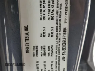2020 Tesla Model 3 Long Range with VIN 5YJ3E1EB9LF616154, listed as a Copart auction lot 46785145 with 88,676 mi miles and Salvage Title. Bid and sale history available at carsss.com. Image 12.
