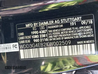 2019 Mercedes-Benz A 220 с VIN WDD3G4EB2KW002509, выставлен на аукционе IAAI как лот 41923586 с пробегом Не указан миль и . История ставок и продаж доступна на DreamBid. Изображение 9.