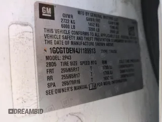 2018 Chevrolet Colorado 4WD Z71 with VIN 1GCGTDEN4J1189913, listed as a Copart auction lot 55279105 with 76,132 mi miles and Salvage title. Bid and sale history available at DreamBid. Image 12.