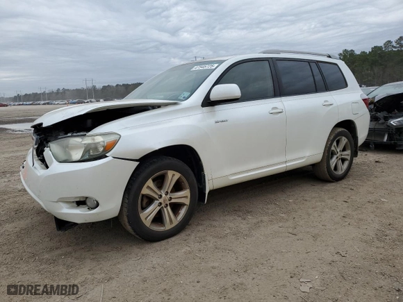 2009 Toyota Highlander Sport with VIN JTEDS43AX92092917, listed as a Copart auction lot 47545725 with 182,969 mi miles and Salvage Title. Bid and sale history available at carsss.com. Image 1.