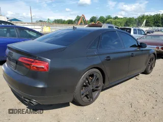 2015 Audi S8 with VIN WAUK2AFD3FN015524, listed as a Copart auction lot 58506754 with 69,866 mi miles and Salvage Title. Bid and sale history available at carsss.com. Image 3.