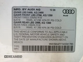 2021 Audi Q5 Premium Plus z VIN WA1BAAFY1M2041783, wystawiony jako Copart lot #75557214 z przebiegiem Nie podano mil oraz Szkoda całkowita • Salvage title. Historia ofert i sprzedaży dostępna na DreamBid. Obrazek 13.