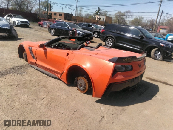 2019 Chevrolet Corvette with VIN 1G1YP3D63K5606115, listed as a IAAI auction lot 42115984 with 38,512 mi miles and . Bid and sale history available at DreamBid. Image 3.