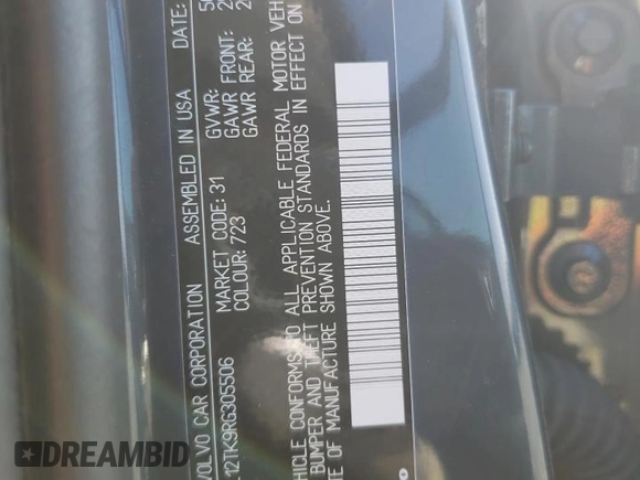2024 Volvo S60 Core Dark Theme z VIN 7JRL12TK9RG305506, wystawiony jako Copart lot #43276995 z przebiegiem 603 mil mil oraz Szkoda całkowita • Salvage title. Historia ofert i sprzedaży dostępna na DreamBid. Obrazek 15.