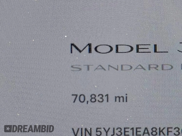 2019 Tesla Model 3 Mid Range z VIN 5YJ3E1EA8KF308947, wystawiony jako IAAI lot #39617997 z przebiegiem 70 831 mil mil oraz . Historia ofert i sprzedaży dostępna na DreamBid. Obrazek 15.