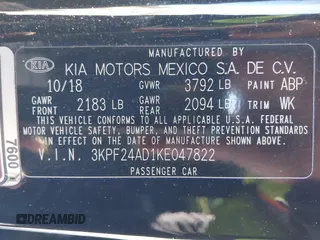 2019 Kia Forte LXS with VIN 3KPF24AD1KE047822, listed as a IAAI auction lot 41554454 with 106,853 mi miles and . Bid and sale history available at DreamBid. Image 9.
