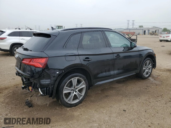 2020 Audi Q5 Premium Plus with VIN WA1BNAFY4L2065613, listed as a Copart auction lot 60804035 with 52,698 mi miles and Salvage title. Bid and sale history available at DreamBid. Image 3.