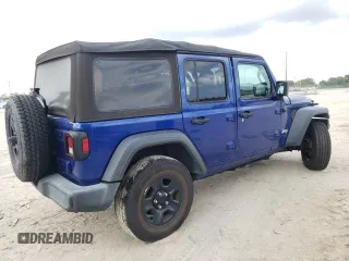 2018 Jeep Wrangler Unlimited Sport S with VIN 1C4HJXDNXJW289319, listed as a Copart auction lot 80461844 with 76,963 mi miles and Salvage title. Bid and sale history available at DreamBid. Image 3.