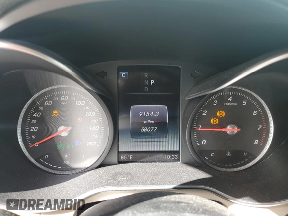 2018 Mercedes-Benz GLC with VIN WDC0G4JB0JV031380, listed as a Copart auction lot 45363465 with 58,077 mi miles and Salvage Title. Bid and sale history available at carsss.com. Image 9.