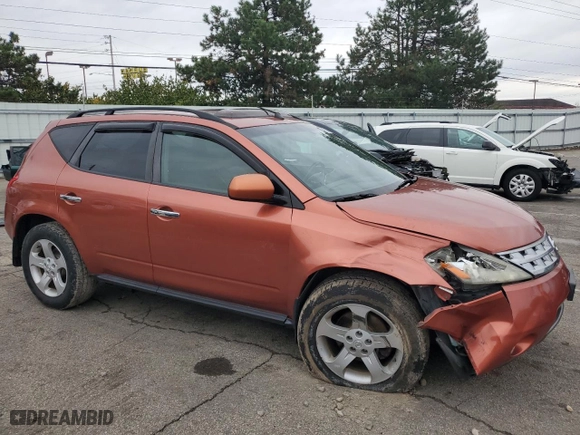 2005 Nissan Murano S with VIN JN8AZ08W95W400960, listed as a Copart auction lot 82008614 with 164,167 mi miles and Salvage Title. Bid and sale history available at carsss.com. Image 4.