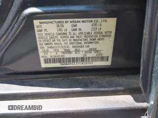 2007 Nissan Maxima SL with VIN 1N4BA41E37C819543, listed as a IAAI auction lot 42162695 with 94,068 mi miles and . Bid and sale history available at DreamBid. Image 9.