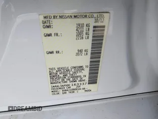 2013 Nissan Altima SV with VIN 1N4AL3APXDC163337, listed as a IAAI auction lot 41845665 with 153,546 mi miles and . Bid and sale history available at carsss.com. Image 9.