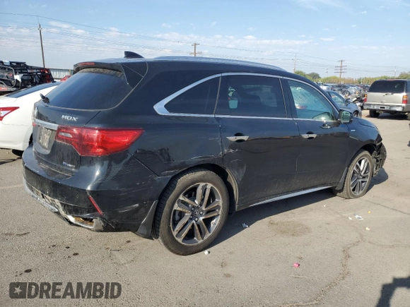 2017 Acura MDX Sport Hybrid w/Advance Pkg with VIN 5FRYD7H75HB001013, listed as a Copart auction lot 71366294 with 59,633 mi miles and Salvage Title. Bid and sale history available at carsss.com. Image 3.