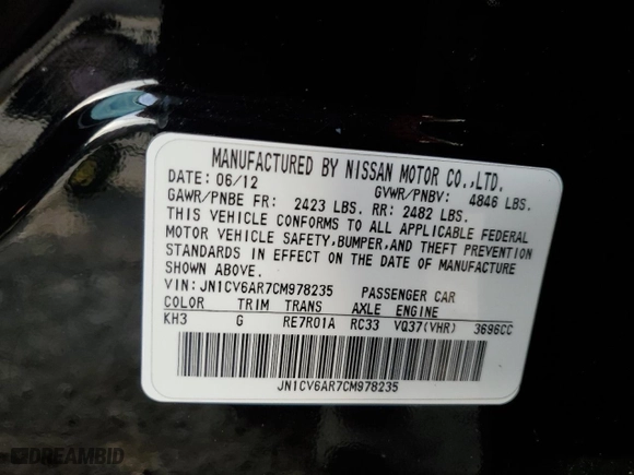 2012 Infiniti G37 Sedan x with VIN JN1CV6AR7CM978235, listed as a Copart auction lot 42996035 with 199,813 mi miles and Salvage Title. Bid and sale history available at carsss.com. Image 14.