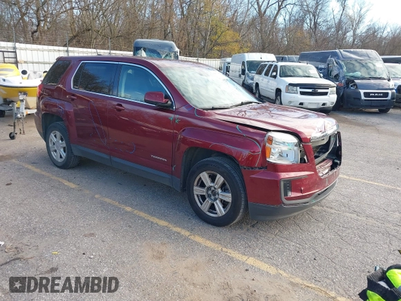 2016 GMC Terrain SLE with VIN 2GKALMEK9G6298423, listed as a IAAI auction lot 40803806 with 164,798 mi miles and . Bid and sale history available at carsss.com. Image 1.