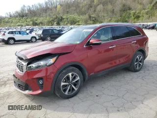 2019 Kia Sorento EX with VIN 5XYPHDA59KG567720, listed as a Copart auction lot 52944355 with 75,114 mi miles and Salvage Title. Bid and sale history available at DreamBid. Image 1.