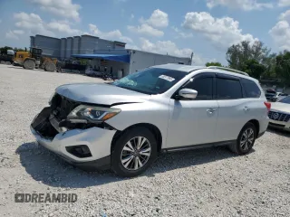 2017 Nissan Pathfinder SV z VIN 5N1DR2MN3HC624146, wystawiony jako Copart lot #58377885 z przebiegiem 89 792 mil mil oraz Szkoda całkowita • Salvage title. Historia ofert i sprzedaży dostępna na DreamBid. Obrazek 1.