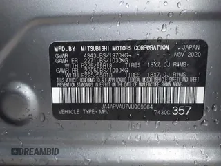 2021 Mitsubishi Outlander Sport SE with VIN JA4APVAU7MU009964, listed as a IAAI auction lot 41017775 with 84,521 mi miles. Bid and sale history available at carsss.com. Image 9.