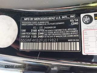 2015 Mercedes-Benz C 300 Luxury with VIN 55SWF4KB2FU019821, listed as a IAAI auction lot 42818693 with 131,087 mi miles and . Bid and sale history available at DreamBid. Image 9.