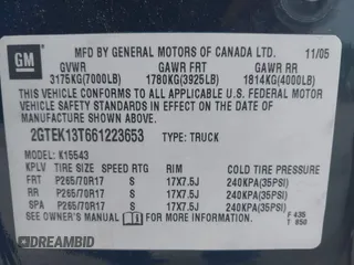 2006 GMC Sierra 1500 SLT с VIN 2GTEK13T661223653, выставлен на аукционе IAAI как лот 42449910 с пробегом 238 020 миль миль и . История ставок и продаж доступна на DreamBid. Изображение 9.