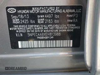 2014 Hyundai Sonata Limited with VIN 5NPEC4ABXEH813988, listed as a Copart auction lot 49189275 with 94,990 mi miles and Salvage Title. Bid and sale history available at DreamBid. Image 14.