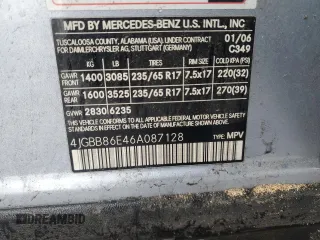 2006 Mercedes-Benz M 350 with VIN 4JGBB86E46A087128, listed as a Copart auction lot 47668055 with 97,098 mi miles and Salvage Title. Bid and sale history available at DreamBid. Image 13.