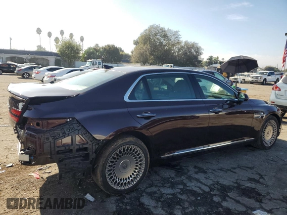 2021 Genesis G90 Premium z VIN KMTF34PA7MU090254, wystawiony jako Copart lot #82356773 z przebiegiem 22 132 mil mil oraz . Historia ofert i sprzedaży dostępna na DreamBid. Obrazek 3.